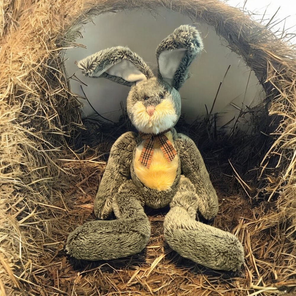 Russ Berrie Hamilton Bunny Rabbit Plush‎ Stuffed Animal 22” Bow Tie